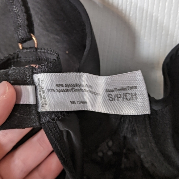 EUC Sophie b. Intimates Black Lacey Underwire Bow Detail‎ Chemise Size Small - Picture 9 of 9